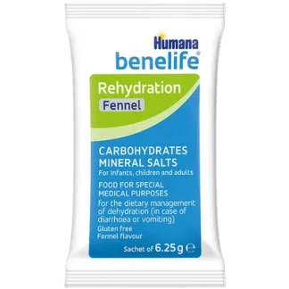 Смесь регидратационная Humana (Хумана) Benelife Rehydration с фенхелем для детей с рождения, старших и взрослых 6,25г-0