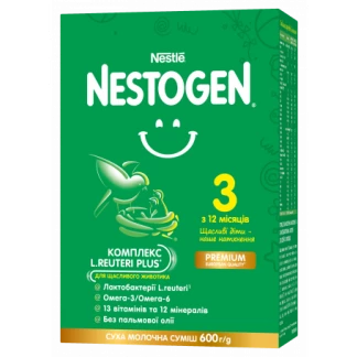 Суміш суха молочна Nestle (Нестле) Нестожен 3 з лактобактеріями L. Reuteri для дітей з 12 місяців 600 г-0