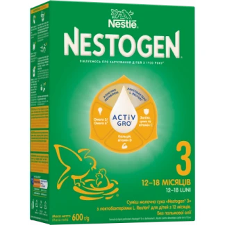 Суміш суха молочна Nestle (Нестле) Нестожен 3 з лактобактеріями L. Reuteri для дітей з 12 місяців 600 г-1