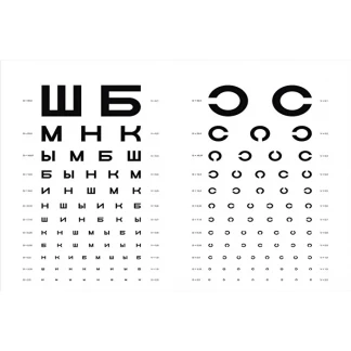 Таблица для проверки остроты зрения Сивцева, Завет-1