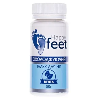 Тальк для ніг Happy Feet (Хеппі Фіт) Охолоджуючий м'ята 50г-0