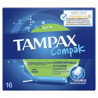 Тампони Tampax (Тампакс) Compak Super з аплікатором, 16 штук-0