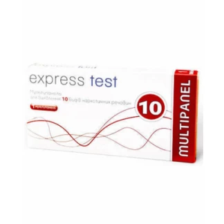 Тест Express Test мультипанель-10 для одночасного виявлення 10 видів наркотиків у сечі, 1 штука-0