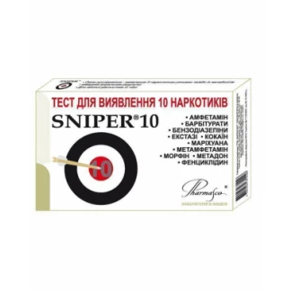 Тест-касета Sniper 10 для одночасного визначення 10 видів наркотиків у сечі, 1 штука-0