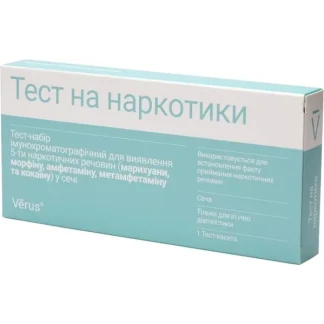 Тест-набор Verus для обнаружения 5-ти наркотических веществ в моче Нарко 5-тест-МБА №1-0