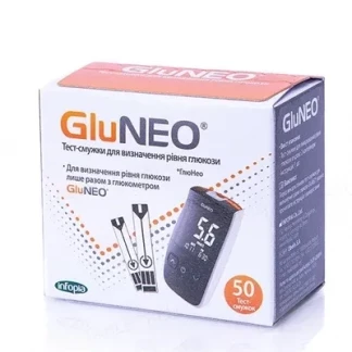 Тест-смужки GluNeo для глюкометра 2 флакона по 25 штук-0