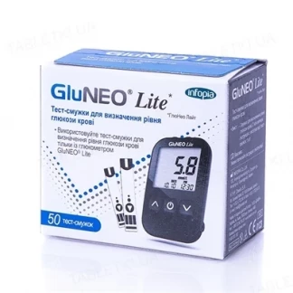 Тест-смужки GluNeo Lite для глюкометра, 2 флакона по 25 штук-0