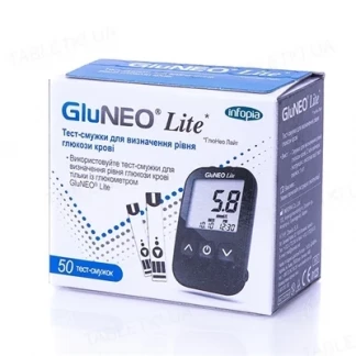 Тест-полоски GluNeo Lite для глюкометра, 2 флакона по 25 штук-0