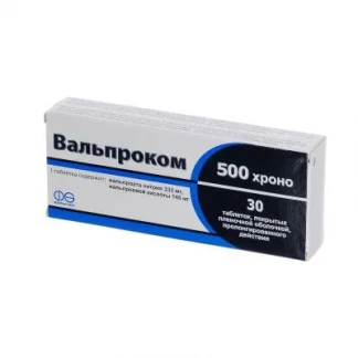 ВАЛЬПРОКОМ 500 Хроно таблетки пролонгированного действия по 500 мг №30-1