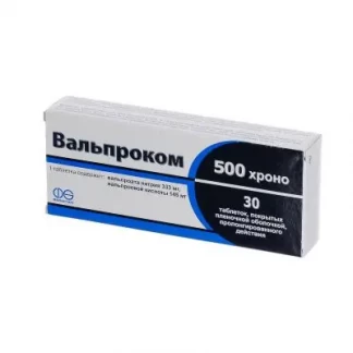 ВАЛЬПРОКОМ 500 Хроно таблетки пролонгированного действия по 500 мг №30-0