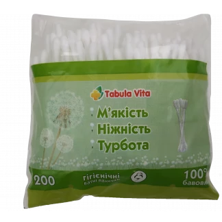 Ватні палички Tabula Vita (Табула Віта) №200 поліетиленова упаковка-0