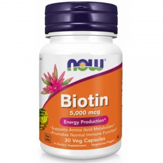 Вітаміни NOW (НАУ) Biotin для шкіри, нігтів і волосся капсули по 5000мкг №30-0