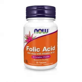 Витамины NOW (НАУ) Folic Acid&B12 по 800мкг таблетки №30-0