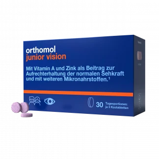 Вітаміни Orthomol (Ортомол) Junior Vision таблетки жувальні зі смаком чорниці та персика №30 Вітаміни Orthomol (Ортомол) Junior Vision таблетки жувальні зі смаком чорниці та персика №30-0