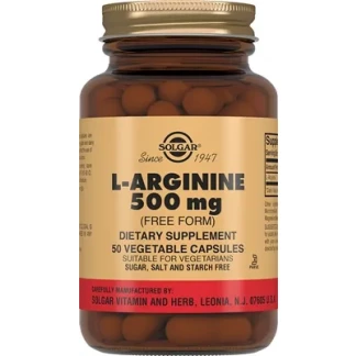Вітаміни Solgar (Солгар) L-Arginine загальнозміцнюючі капсули по 500мг №50-0