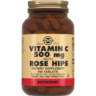 Вітаміни Solgar (Солгар) Vitamin C with Rose Hips загальнозміцнюючі таблетки по 1100мг №100-0