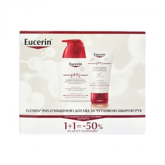 Набір Eucerin (Еуцерин) рН5: Засіб для миття рук 250мл+крем для рук 75мл-0