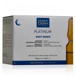 Засіб для обличчя, шиї, зони декольте MartiDerm (Марті Дерм) Platinum Night Renew антивіковий для всіх типів шкіри ампули 2 мл х 30 шт Засіб для обличчя, шиї, зони декольте MartiDerm (Марті Дерм) Platinum Night Renew антивіковий для всіх типів шкіри ампули 2 мл х 30 шт-0