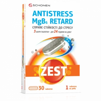 Вітаміни ZEST (Зест) Антистрес MgB6 Ретард таблетки №30-0