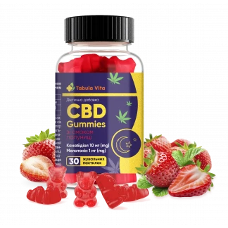 Желейки CBD Tabula Vita (Табула Віта) Мелатонін пастилки жувальні зі смаком полуниці №30-1