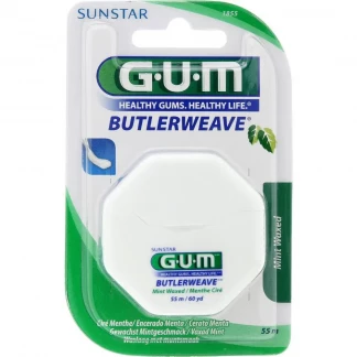 Зубная нить GUM (Гам) Butlerweave Waxed вощеная 55м-0