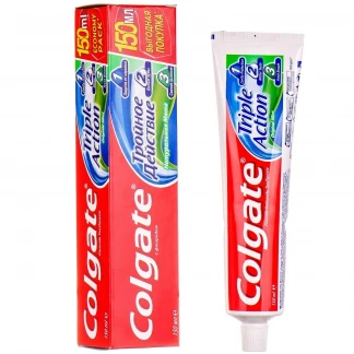 Зубна паста Colgate (Колгейт) Потрійна дія натуральна м'ята 150 мл-0