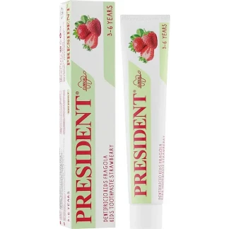Зубная паста President (Президент) Kids 3-6г. со вкусом клубники 50мл-0