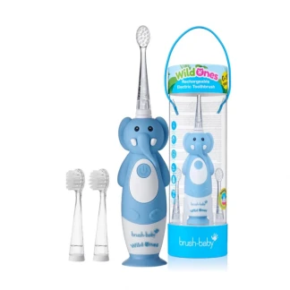 Зубна щітка акумуляторна електрична Brush-Baby (Браш-Бейбі) WildOnes Sonic 0-10 років (слон)-0