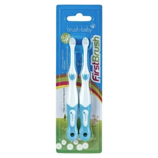 Зубна щітка Brush-Baby (Браш-Бейбі) Firsh Brush 0-18міс. №2 (блакитна)-0
