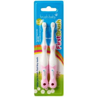 Зубна щітка Brush-Baby (Браш-Бейбі) Firsh Brush 0-18міс. №2 (рожева)-0