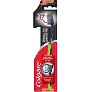 Зубна щітка Colgate (Колгейт) Шовкові нитки з деревним вугіллям, 1 штука Зубна щітка Colgate (Колгейт) Шовкові нитки з деревним вугіллям, 1 штука-0