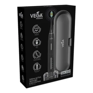 Зубная щетка электрическая Vega (Вега) Pro Sonic Smart (VT-800W) звуковая черная-0