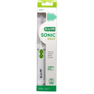 Зубна щітка GUM (Гам) Sonic Daily біла м'яка-0