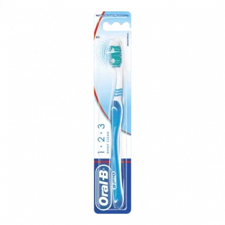 Зубна щітка Oral-B (Орал-Бі) 123 Shiny Clean 40 середньої жорсткості-0