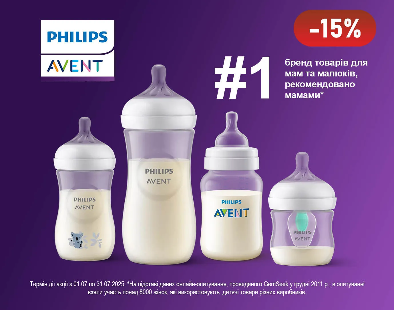 Акція липень Avent пляшечки