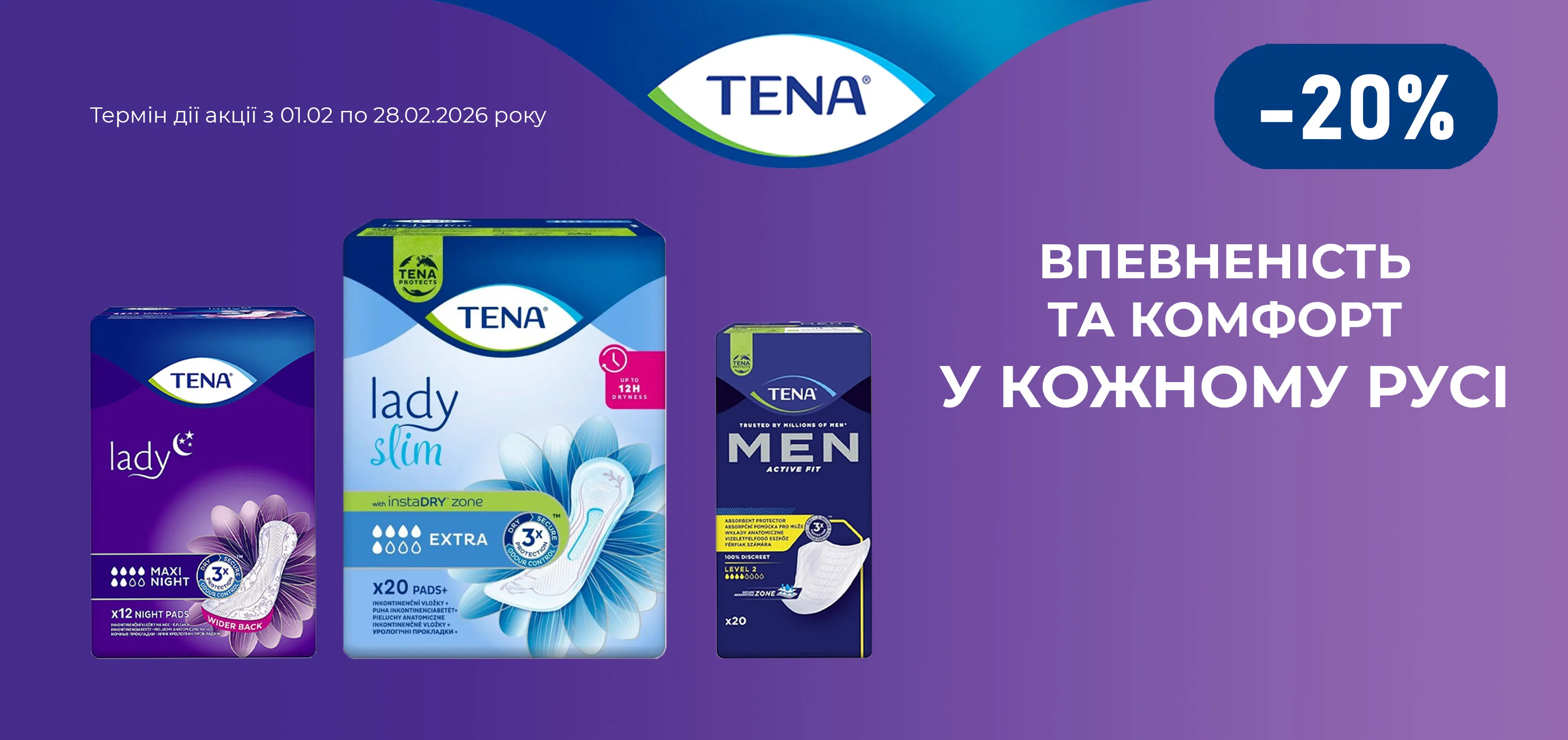 Акція лютий Tena, Zewa