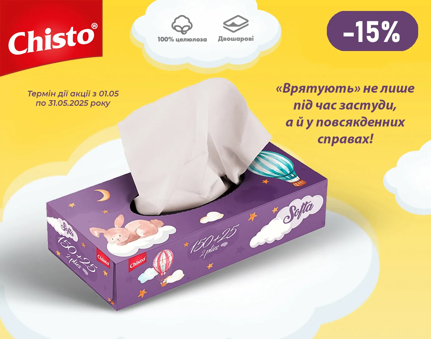 Акція травень Softa Chisto серветки