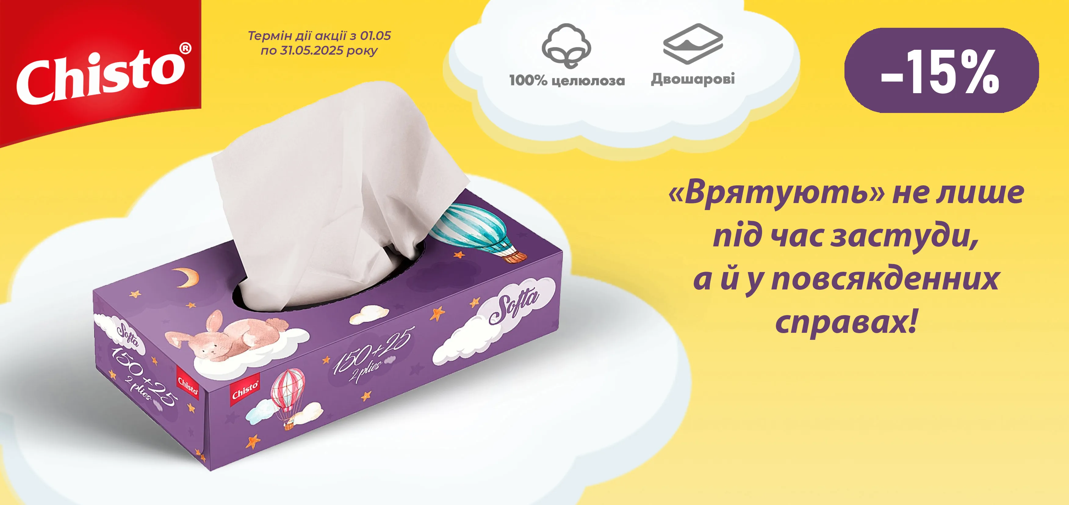 Акція травень Softa Chisto серветки