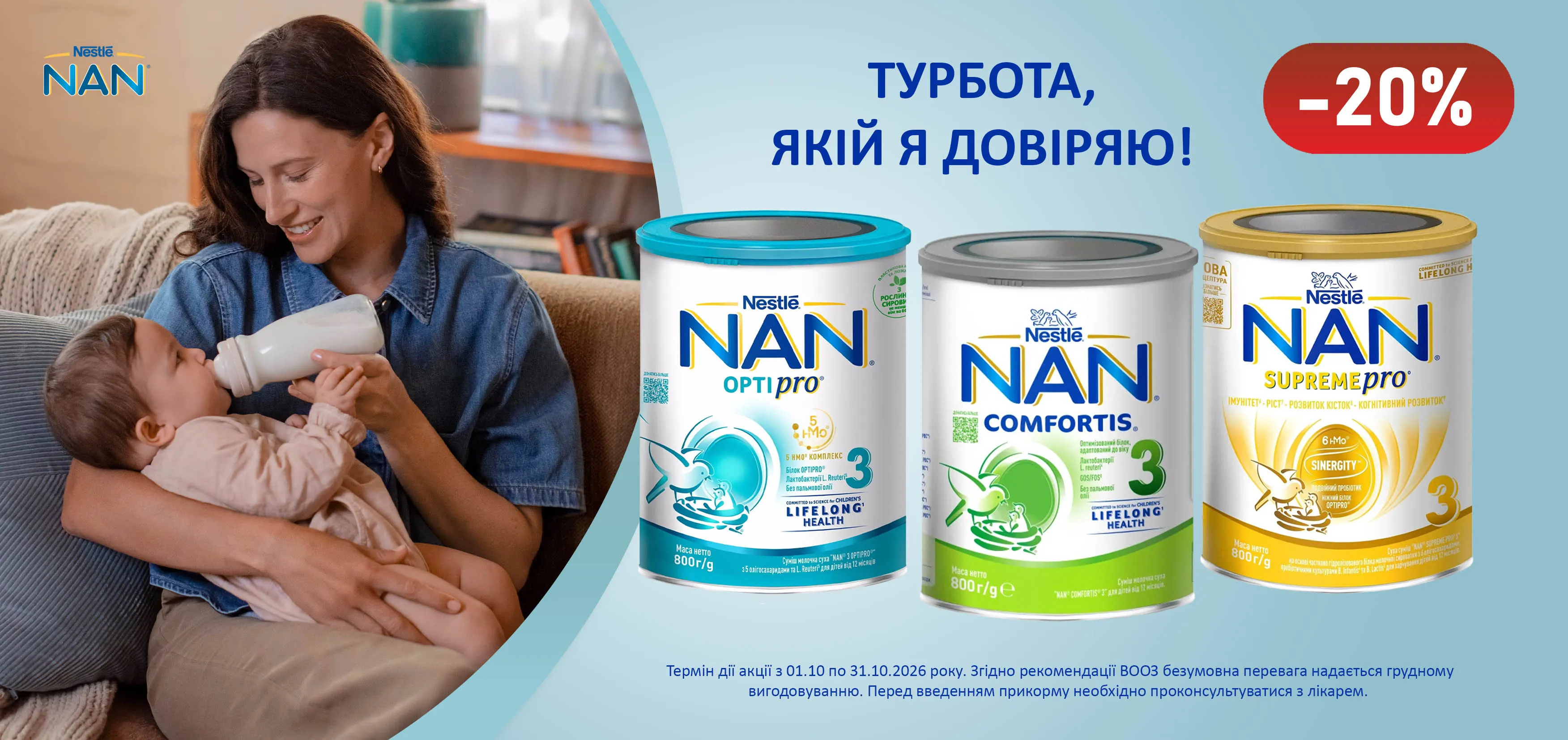 Акція жовтень суміші NAN